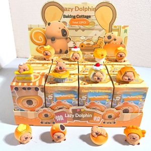Nuova Scatola a Sorpresa Capibara Carina con Effetto Grana, Giocattolo Creativo di Tendenza, Decorazione per Casa, Bambola in Resina Maiale Pigro, Regalo per 0-24 Anni - Product Image 1