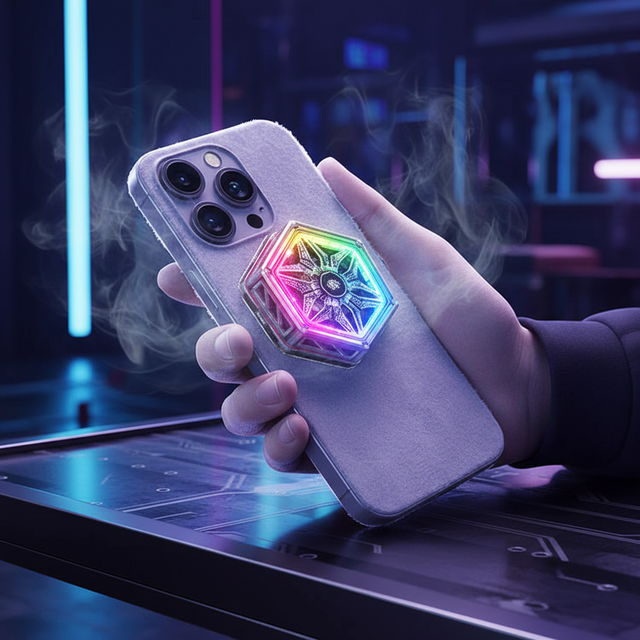 RGB Magnetic Phone Grip Stand Cooler Semiconductor Air Cooling for Smartphone Gaming Streaming