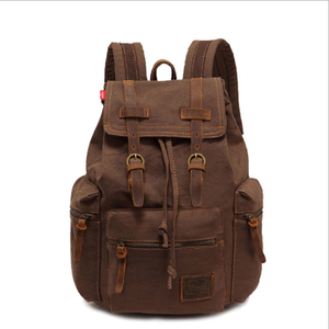 high quality canvas retro student schoolbag storage bag men's double shoulder backpacks on sale