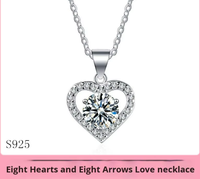 Usine personnalisée en gros S925 argent plaqué platine Moissanite en forme de coeur romantique pendentif collier haut de gamme