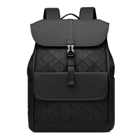 Sac d'ordinateur grande capacité, motif losanges, résistant à l'eau et aux rayures, sac à dos de voyage avec panneau dorsal respirant