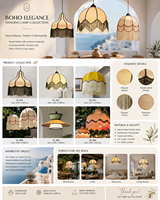 Lampe suspendue vintage classique en tissu à franges, style bohème, pour projets hôteliers