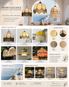 Lampe suspendue vintage classique en tissu à franges, style bohème, pour projets hôteliers - Product Image 6