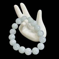 Bracelet en jadéite birmane naturelle de qualité A, perles rondes de 12 mm, bracelet en jadéite verte, cadeau pour femme (avec NGTC)