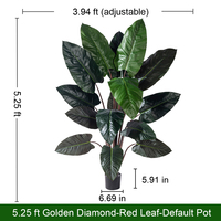 Plante artificielle en plastique de haute qualité, 18 têtes, 75 cm, en forme d'oreille d'éléphant, pour la décoration intérieure de la maison, du bureau, de l'hôtel, des occasions de mariage
