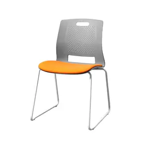간단한 디자인 쌓을 수있는 훈련 의자 패브릭 교회 의자 단단한 강철 프레임 회의 의자