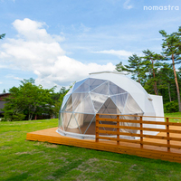 Dôme géodésique permanent d'extérieur : Tente préfabriquée en PVC pour hôtels et campings de glamping, tente de camping sphérique de luxe