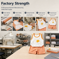Ensemble bébé 2 pièces sans manches en coton respirant, 100 % coton, unisexe, motif personnalisé, style coréen, été, pour enfants