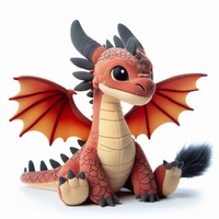 Peluche Dragon avec Ailes Mignon Doux Dragon Ptérosaure Jouets en Peluche Dinosaure Peluches Oreiller Poupée