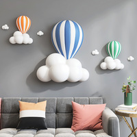 Nordic dekorasi dinding angin ins, dekorasi dinding latar belakang sofa TV gantung dinding balon udara panas tiga dimensi 3D