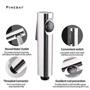 PINEBAY хорошего качества, матовый никель, ручной набор <span class=keywords><strong>Shattaf</strong></span>, мощный спрей для ванной, биде, душ, женщина, <span class=keywords><strong>ABS</strong></span> пластиковый распылитель для биде - Product Image 4