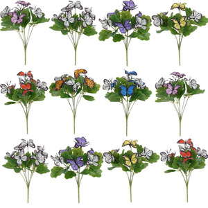 Bouquet de papillons artificiels Guanyi, fleurs en soie plastique de couleurs mélangées, décorations de mariage - Product Image 3