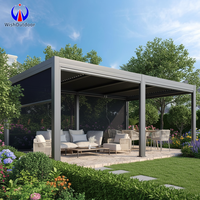 Intelligente, robuste 6063-T6 Aluminium-Pergola mit motorisiertem Vordach und Zeitschaltfunktion für Gartenarbeit im Hinterhof, umweltfreundlich für den Außenbereich geeignet.