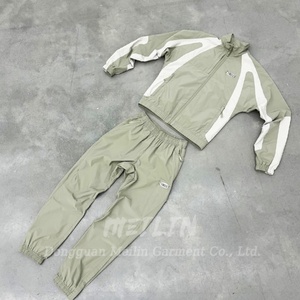 Factory Custom Men Zip up Jackets and Nylon Track Pants Joggers Set Lightweight <b>Black</b> Sweatsuit <b>Windbreaker</b> Tracksuit - Product Image 6