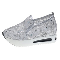 Scarpe Casual da Donna con Rialzo Interno, Traspiranti in Mesh, Slip-On, con Motivo Floreale, Supporto per Dropshipping su Piattaforme Transfrontaliere