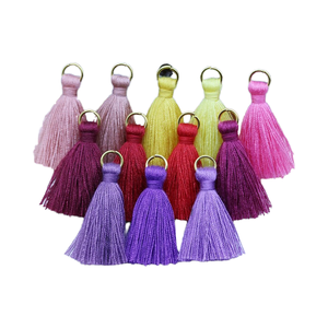 Franges pendantes courtes de style chinois en gros, 3,5 cm, anneau métallique avec matériau en polyester pour rideaux - Product Image 4