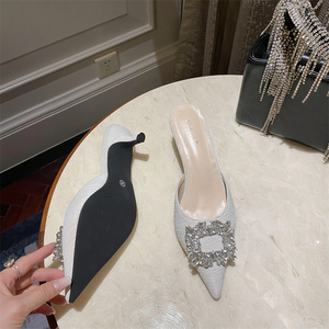 รองเท้าส้นสูงสไตล์สติลเลตโต้ประดับโบว์ รุ่นใหม่ล่าสุดประจำฤดูใบไม้ผลิปี 2025 ทำจากวัสดุ PU และยาง เหมาะสำหรับผู้หญิง สวมใส่สบายๆ แบบลำลอง รุ่น XX-8288-90 # - Product Image 5