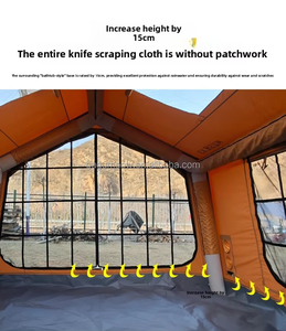 Tente de camping extérieure pour 3-4 personnes, entièrement automatique et gonflable, 3x3m, simple couche, en coton TC et PVC, design <span class=keywords><strong>ciel</strong></span> étoilé - Product Image 3