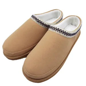 Pantufa masculina espuma de pelúcia, chinelos acolchoados para homens com espuma de memória, casa com forro de pelúcia, calçado quente e antiderrapante para áreas internas e externas