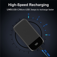 Module de batterie externe 10000 mAh à chargement rapide pour ordinateur portable et téléphone, personnalisable avec logo d'usine, certifié CE, RoHS, FCC, PD 20W, QC 22.5W