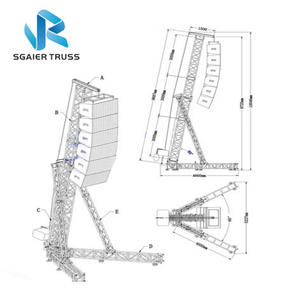 Système de support de truss pour enceintes Line Array, avec treuil à chaîne manuel, pour concerts en plein air - Product Image 6