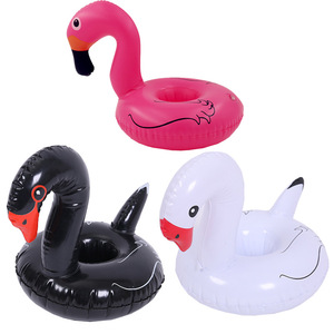 <b>Inflatable</b> Swan Cup Holders Floating Beverage Drink <b>Floats</b> For Pool Party White Black Pink PVC Swim Accessory - Product Image 5