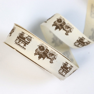Lujoso logotipo personalizado <span class=keywords><strong>cinta</strong></span> de sarga de algodón de 5/8 pulgadas <span class=keywords><strong>cinta</strong></span> de regalo impresa ecológica <span class=keywords><strong>para</strong></span> embalaje de regalo decoración de manualidades DIY - Product Image 3