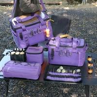 Ensemble de 5 sacs de rangement pour cuisine de camping, en tissu Oxford 600D, organisateur pliable avec plateau pour équipement de pique-nique, de voyage et de plein air