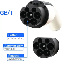 Adaptateur RTFLY 22 kW Type 2 vers GBT, prise de charge pour véhicule électrique Type 2 vers prise GB/T, 16A 32A, monophasé et triphasé AC pour VE