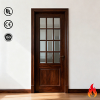 Puerta de Madera Sólida de Estilo Moderno y Minimalista, Puerta Cortafuego de Madera para Interiores/Exteriores, para Dormitorios, Apartamentos, Villas, Hoteles, Almacenes, 2 Años de Garantía