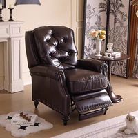 Amerikanischer Einzelsessel Designer-Armsessel Funktionaler Casual Relaxsessel Tiger-Design Mittelalter-Stil Braun für Wohnzimmer