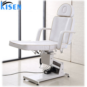 Table de massage électrique Kisen en cuir PU, chaise de salon réglable avec appui-tête intégré, structure métallique, design contemporain - Product Image 1