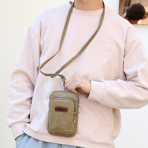 Bolso Bandolera Retro de Lona de Alta Calidad con Logotipo Personalizado para Hombre, para Teléfono Celular - Product Image 2