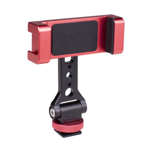 Aluminium Alloy Rotatable Phone <b>Clamp</b> With Dual Cold Shoe Mount For Camera Gaming Monitor Mounting - Product Image 1