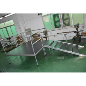 Escenario Musical Portátil de Fácil Montaje para Exteriores, Marco de Aleación de Aluminio, Altura Ajustable, Diseño Modular con Alfombra Antideslizante - Product Image 6