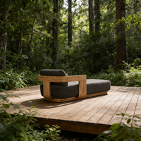 Chaise longue de luxe moderne en teck imperméable pour projets hôteliers, piscine, patio, jardin, complexe hôtelier, villa, transat de jardin