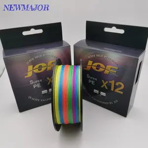 JOF 12 Strands 300m PE Braided Fishing Line 9 Colors for Saltwater Fishing for Stream Lake River for saltwater