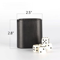 Gobelet à dés de backgammon Magic Vosom Black Mini Oval avec logo personnalisé en cuir PU de qualité supérieure pour jeux et divertissement
