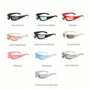 Gafas de Sol Punk Personalizadas al por Mayor para Hombre, Gafas de Sol Deportivas Steampunk Plateadas para Mujer - Product Image 6