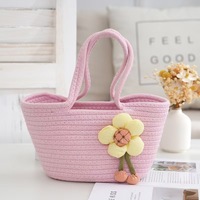 Sacs cabas tissés en corde de coton de couleur personnalisée, fournis directement par l'usine, pour femmes, à la mode, pour le quotidien et la plage