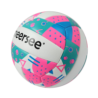 Ballon de volley-ball de compétition professionnel de haute qualité, taille 5, pour intérieur, en PVC personnalisé, couleur rose Meersee, nouveau style 2027