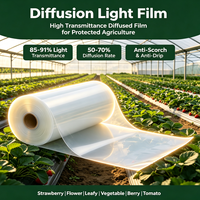 Film de serre à lumière diffusée à 7 couches, fabricant de film plastique agricole à haute transmission lumineuse, résistant aux UV et anti-goutte.