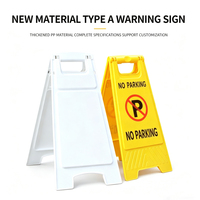 Panneau de signalisation de sécurité robuste en A, double face, jaune, 64 cm, pour avertissement de sol mouillé, pour espaces publics (lot en gros)