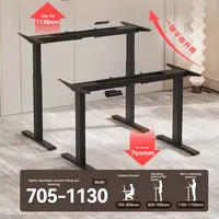 Estructura de Escritorio Eléctrico Ajustable con Doble Motor y Patas de Doble Motor, Barras Transversales para Escritorios de Oficina, Estructura Ajustable para Escritorio Elevable