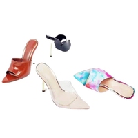 Nouvelles sandales pour femmes tendance, imprimé serpent, mules à lanières, talons hauts, pantoufles, tongs pour femmes, bout pointu, chaussures de soirée