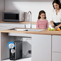 Système de filtration d'eau domestique sans réservoir à osmose inverse électrique, débit de 2,1 litres, affichage TDS 800 GPD, rappel de rinçage automatique du filtre