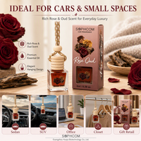Diffuseur de parfum automatique suspendu 8 ml, flacon en verre avec bouchon en bois, désodorisant pour voiture, emballage personnalisé, vente en gros, usine