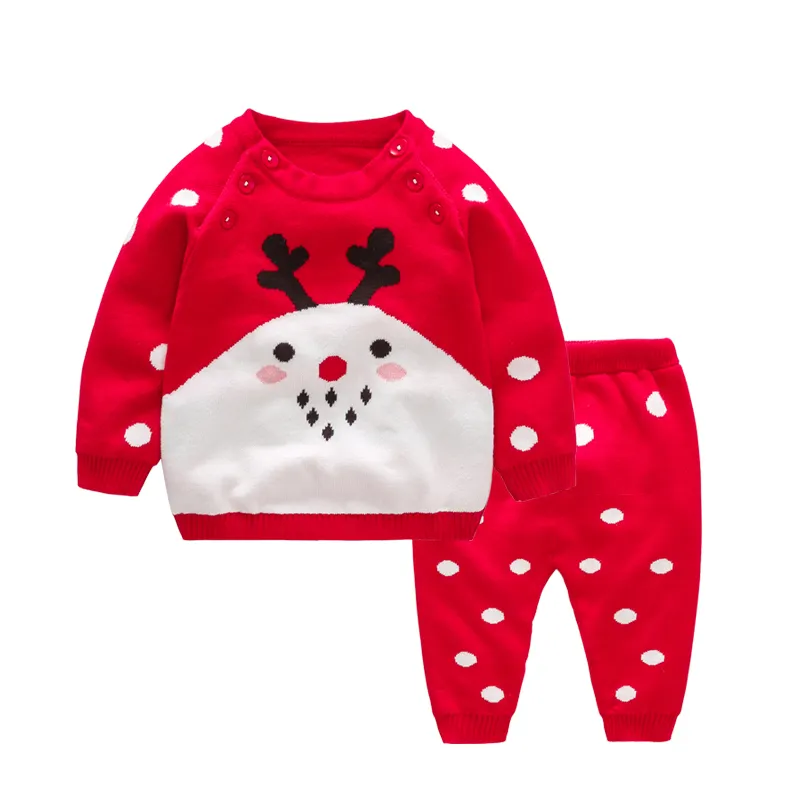 Christmas Wholesale Gots Certified Organic Cotton Baby Clothes Unisex Boutique Baby Sets Newborn