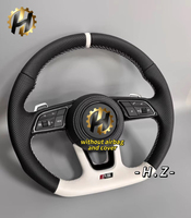 Volant sport en cuir blanc et fibre de carbone pour Audi S3 RS3 A3 A4 B8/B9 A5 A6 A7 C7 Q3 Q5 Q7 S6 S8 R8 RS6