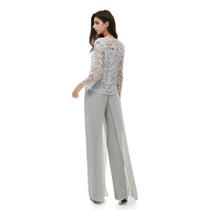 Splendidi tute di <span class=keywords><strong>pantaloni</strong></span> in pizzo Bateau con scollo a maniche lunghe <span class=keywords><strong>abiti</strong></span> <span class=keywords><strong>da</strong></span> madre della sposa 2020 nuovo stile <span class=keywords><strong>taglie</strong></span> <span class=keywords><strong>forti</strong></span> abito <span class=keywords><strong>da</strong></span> sera madre - Product Image 2